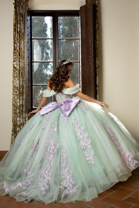 Bella Princess PQ1067 two tone off shoulder ball gown by petite adele pq1067 — image 6.0