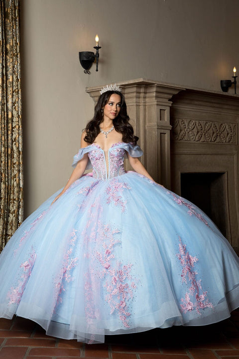 Bella Princess PQ1067 two tone off shoulder ball gown by petite adele pq1067 — image 12.0