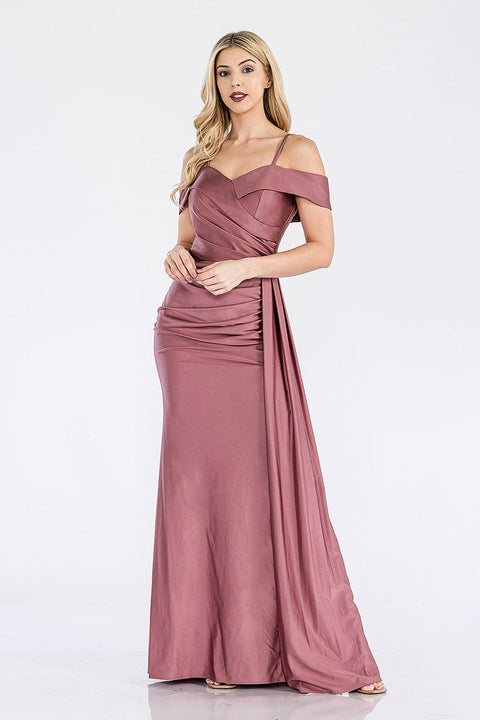 Long Formal Fitted Slit Prom Dress Lenovia 5320