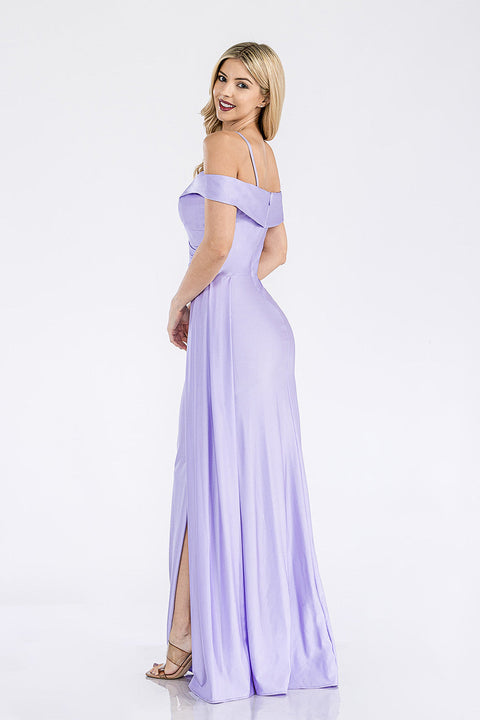 Long Formal Fitted Slit Prom Dress Lenovia 5320