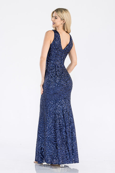 Long Mermaid Formal Sequin Dress Lenovia 5150