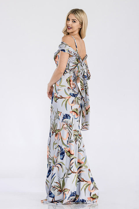 Long Prom Formal Fitted Print Dress Lenovia 5306