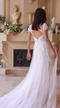 Ladivine WL035 High-Neck Short Sleeve A-Line Bridal Gown