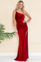 Amelia Couture 6118 One-Shoulder Velvet Gown with Slit