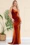 Amelia Couture 6118 One-Shoulder Velvet Gown with Slit