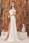 Nox Anabel White Off-Shoulder Satin Corset Gown E1043W