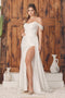 Nox Anabel White Off-Shoulder Satin Corset Gown E1043W