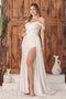 Nox Anabel White Off-Shoulder Satin Corset Gown E1043W