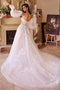 Ladivine WL018 Strapless Puff Sleeve Bridal Gown