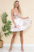 Vestido corto con estampado floral de lentejuelas de Amelia Couture 5038S