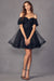 Dazzling Elegance: Glitter Off-Shoulder Short Sleeve Dress by Juliet 886