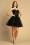 Adora 1047's Sweetheart Tulle Short Dress with Appliqué