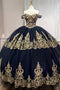 Vestido de fiesta con purpurina y apliques de hombros descubiertos de Ladivine 15705