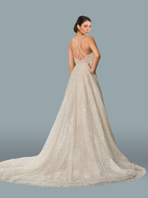 Dylan & Davids Long Bridal Sleeveless Wedding Gown