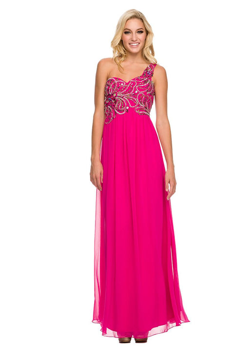 One Shoulder Strap Sweetheart Ruched Long Gown 2726 by Nox Anabel