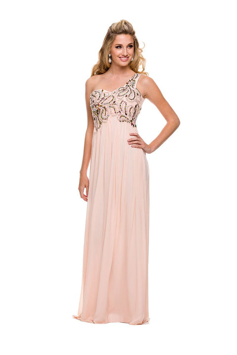 One Shoulder Strap Sweetheart Ruched Long Gown 2726 by Nox Anabel