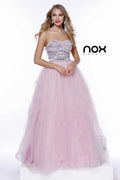 Beaded Strapless Sweetheart Gown with Tiered Skirt_2740 by Nox Anabel