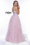 Vestido de novia sin tirantes con cuentas y falda escalonada_2740 de Nox Anabel