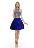 Racer Neck Jewel Embellished Bodice, Two Piece Short Dress_ 6053 By Nox Anabel