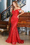 Adora 3075: Cold Shoulder Mermaid Dress with Glitter Print