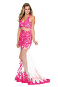 Mermaid Tulle V-Neck Sleeveless Allover Shirring Long Dress 3128 by Nox Anabel