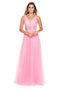 A-Line V-Neck Low V-Back Beads Embellished Long Prom Dress 3134 by Nox Anabel
