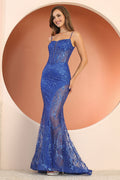 Adora 3160: Fitted Slit Gown with Glitter Print and Sheer Details