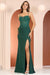 Adora 3166: Sleeveless Fitted Gown with Lace Applique and Slit