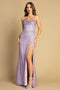 Adora 3169's Fitted Gown with Glittery Cowl Neck, Corset, and Slit