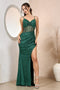 Adora 3194's Sequined Sleeveless Corset Gown with a Slit, Tailored to Perfection