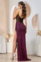 Adora 3194's Sequined Sleeveless Corset Gown with a Slit, Tailored to Perfection