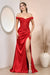Adora's Off-Shoulder Corset Gown with 3D Floral Accents and Slit, item number 3199
