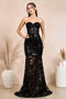 Adora 3203 Sheer Mermaid Dress with Strapless Sequin Print