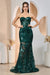 Adora 3203 Sheer Mermaid Dress with Strapless Sequin Print