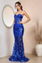 Adora 3203 Sheer Mermaid Dress with Strapless Sequin Print