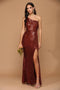 One Shoulder Long Formal Fitted Prom Dress