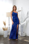 One Shoulder Long Formal Fitted Prom Dress