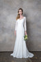 Simple Long Sleeve Lace Wedding Dress Casdual Wedding