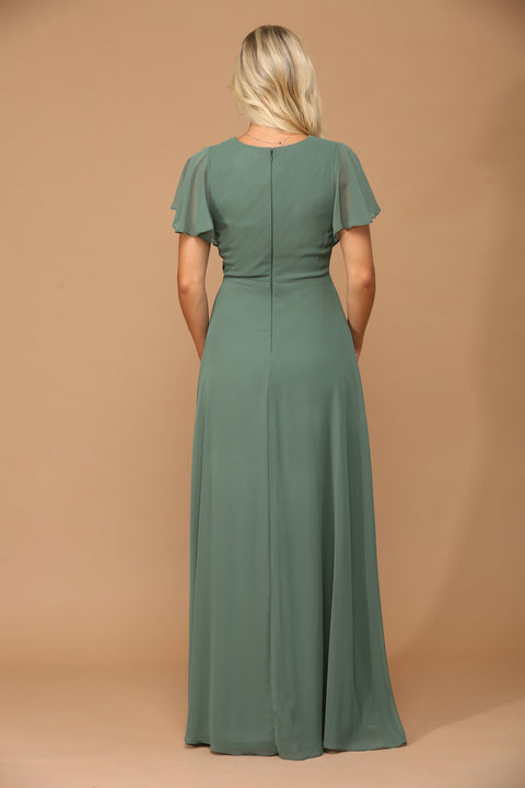 Short Sleeve Mother of the Bride and Groom Brides Maids Chiffon Dress