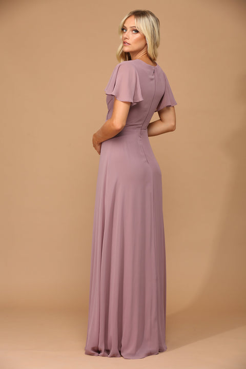 Short Sleeve Mother of the Bride and Groom Brides Maids Chiffon Dress