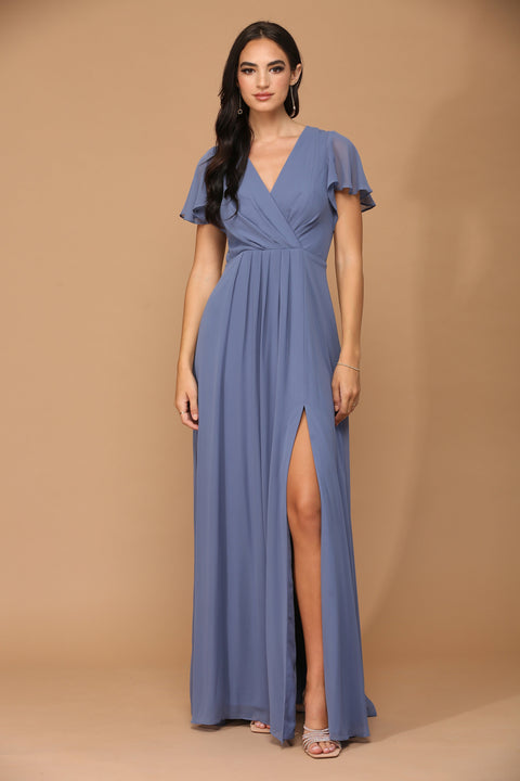 Short Sleeve Mother of the Bride and Groom Brides Maids Chiffon Dress