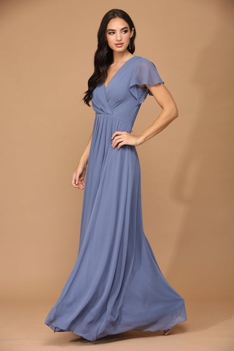 Short Sleeve Mother of the Bride and Groom Brides Maids Chiffon Dress
