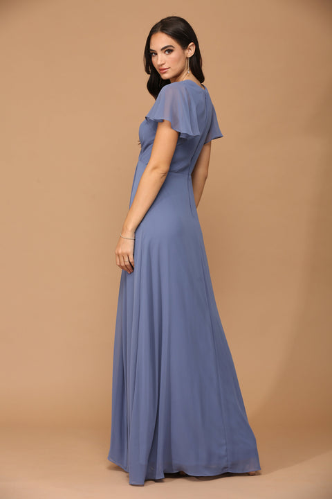 Short Sleeve Mother of the Bride and Groom Brides Maids Chiffon Dress