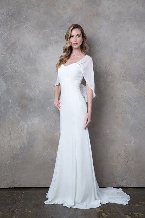 Long Chiffon Bridal Wedding Dress