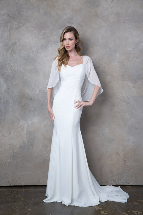 Long Chiffon Bridal Wedding Dress