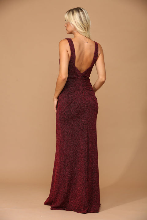 Metallic Mother of the Bride Dress with Long Sleeves