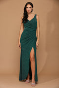 Metallic Mother of the Bride Dress with Long Sleeves