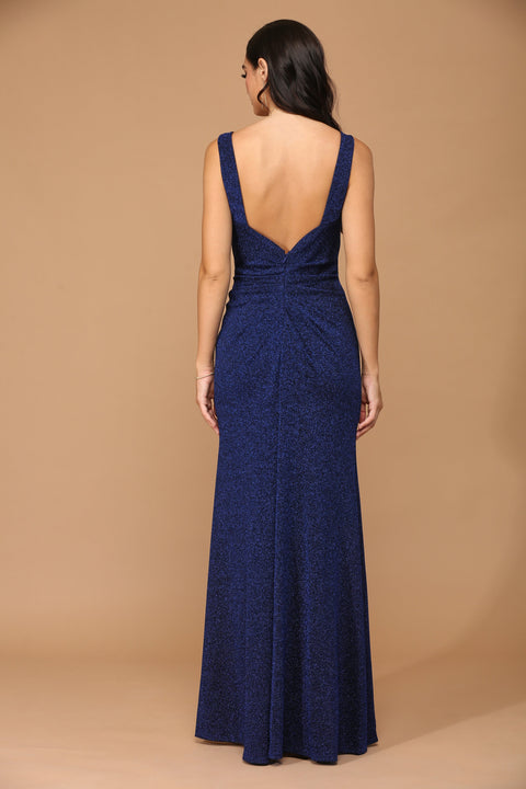 Metallic Mother of the Bride Dress with Long Sleeves