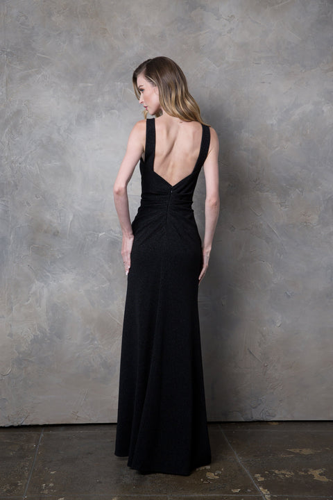 Metallic Mother of the Bride Dress with Long Sleeves