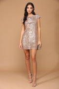Cocktail Party Prom Short Cap Sleeve Dress